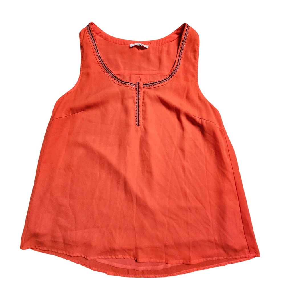 41 Hawthorn Beaded Neckline Sleeveless Blouse Top M Vacation Resort Coastal